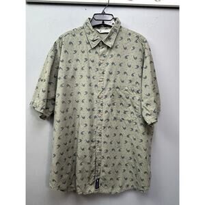 Columbia Sailfish Shirt Mens XL Pocket‎ Camp Green Blue Outdoor Fishing